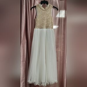 Speechless Yellow and Cream Halter Sundress for Weddings